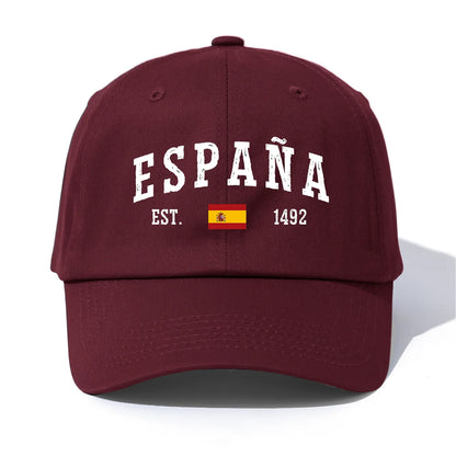 Espana Print Washed Retro Baseball Cap