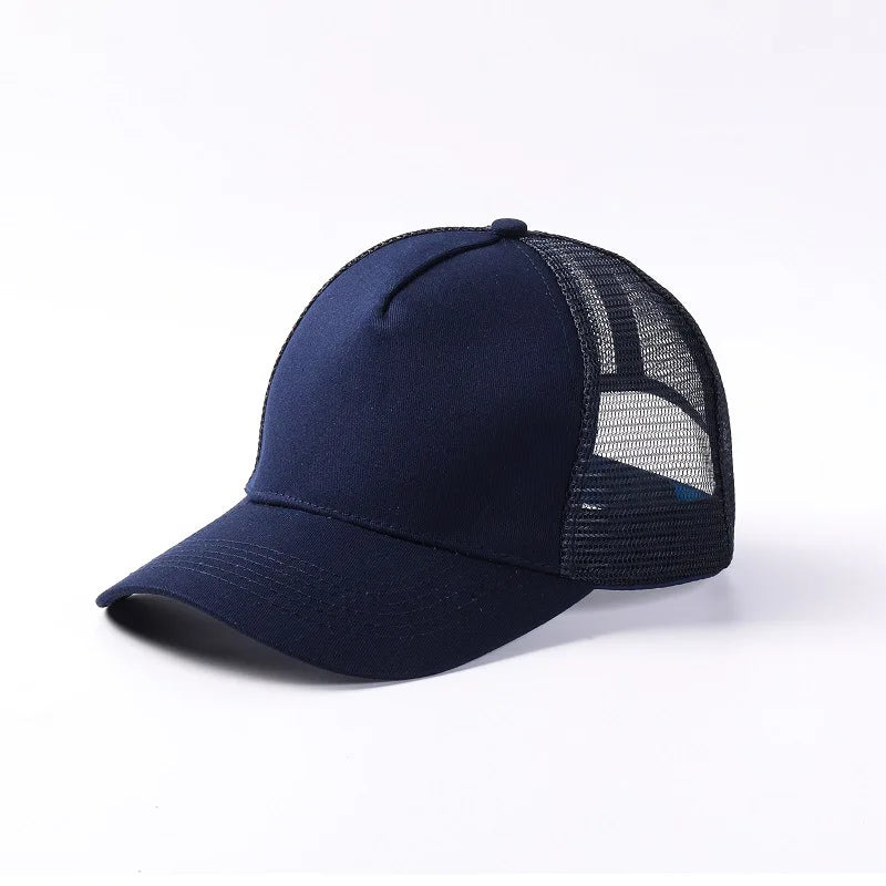 5 Pane Mesh Baseball Cap Adult Hip Hop Curved Snapback Hats