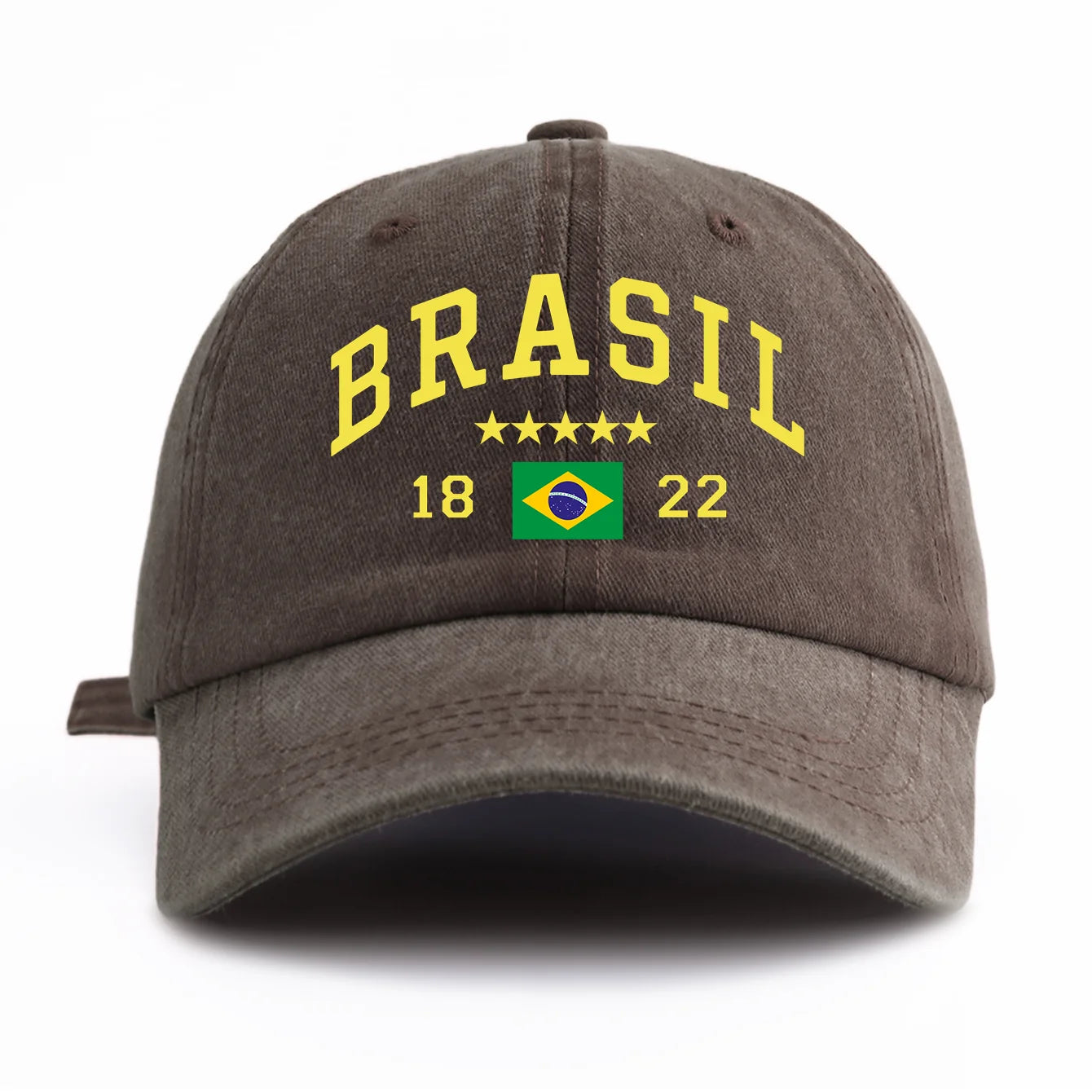 Brasil Print Washed Retro Baseball Cap