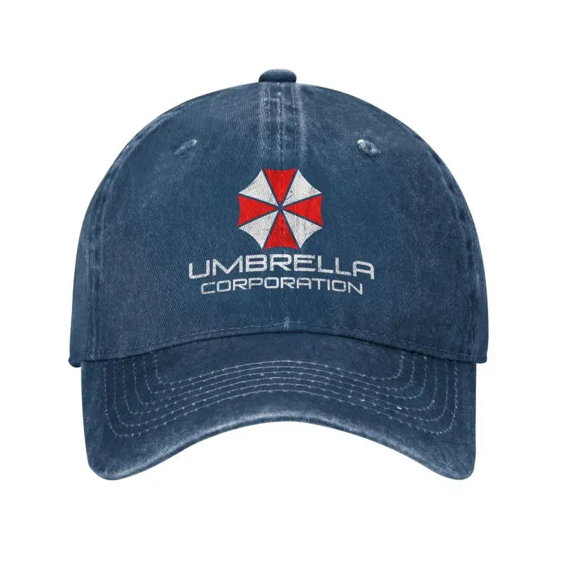 Umbrella Corporation Distressed Denim Baseball Cap