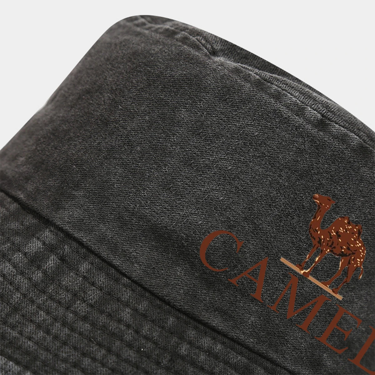 A Fashionable Printed Retro Fisherman Hat With Camel