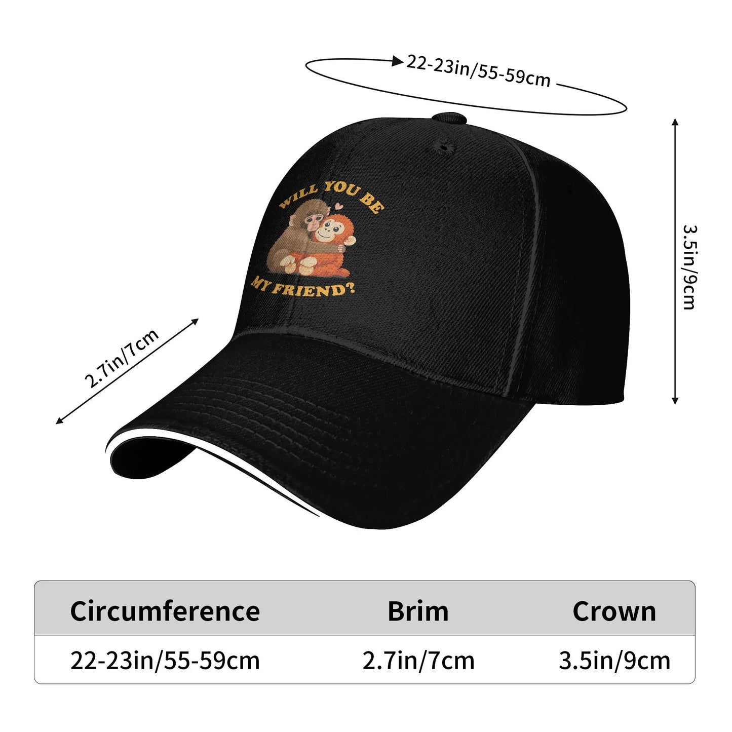 Baby Monkey Punch Friend Kpop Streetwear Baseball Cap