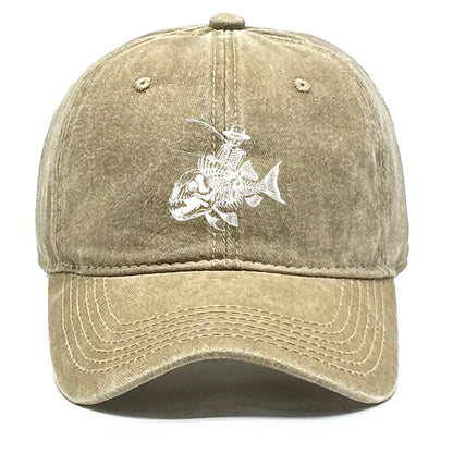 Fishing Skulls Washed Cotton Snapback Caps