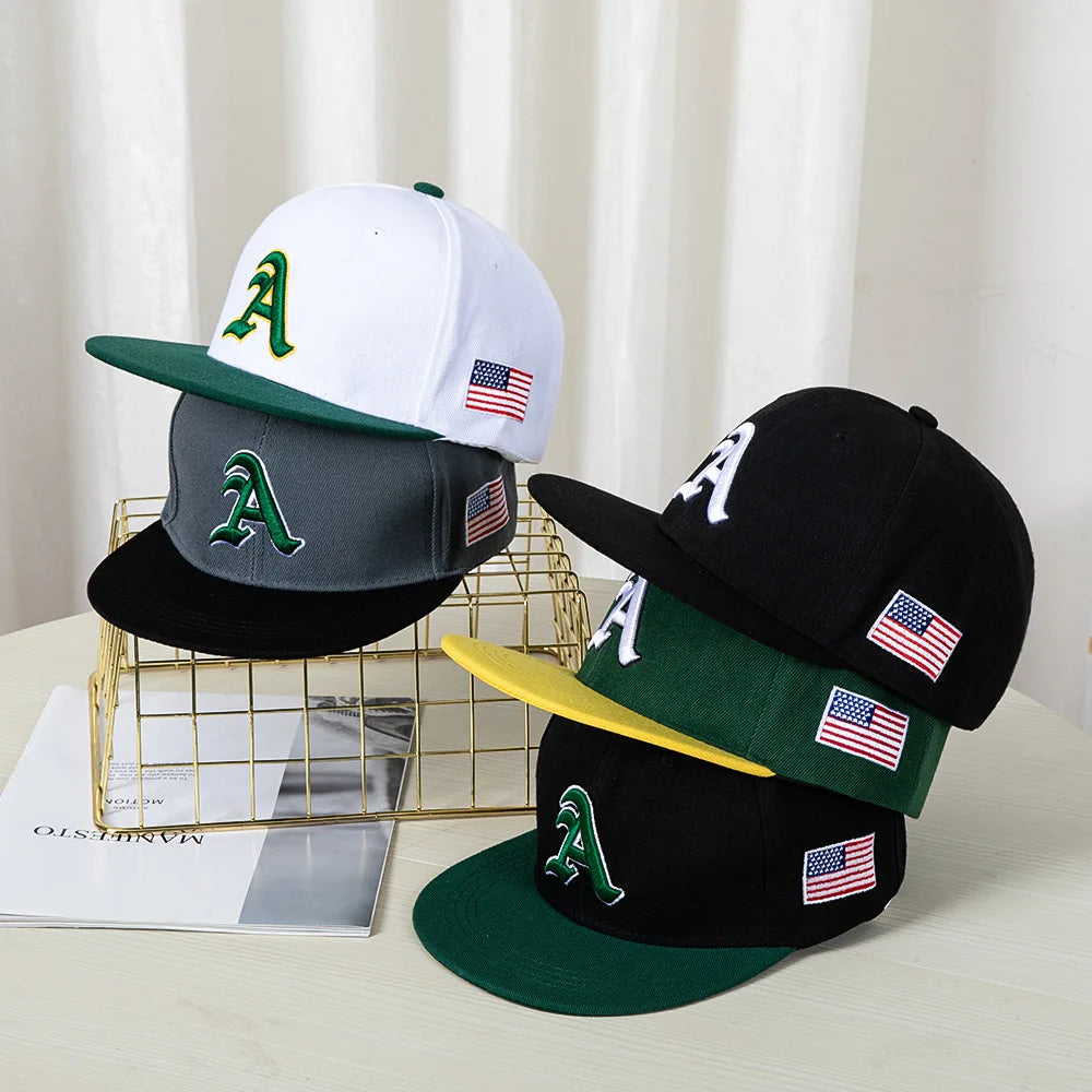 Unisex Color Patching Letter Embroidery Snapback Cap