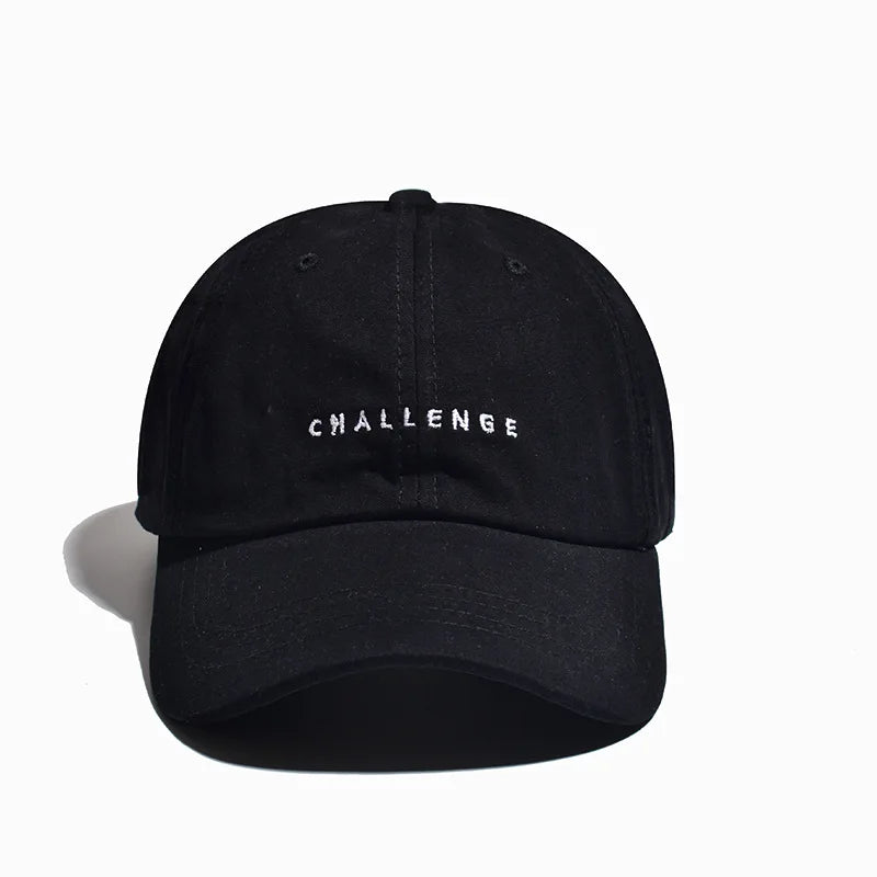 Challenge Letter Soft Cotton Baseball Cap