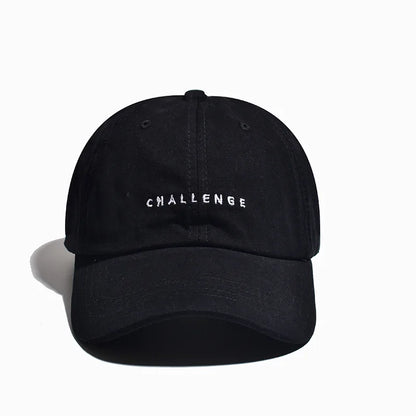 Challenge Letter Soft Cotton Baseball Cap