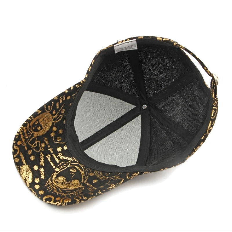 Graffiti Gold Stamping Hip Hop Street Baseball Cap