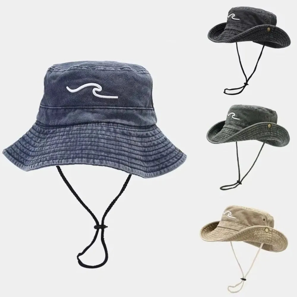 Breathable Cotton Embroidered Sunshade Bucket Hat