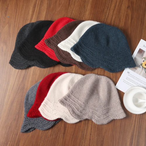Pure Wool Knitted Fisherman Bucket Hat