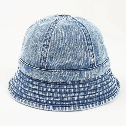 Washed Denim Bucket Hat Women Fisherman's Hat