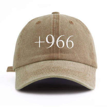 Vintage +966 Embroidered Minimalist Dad Baseball Cap