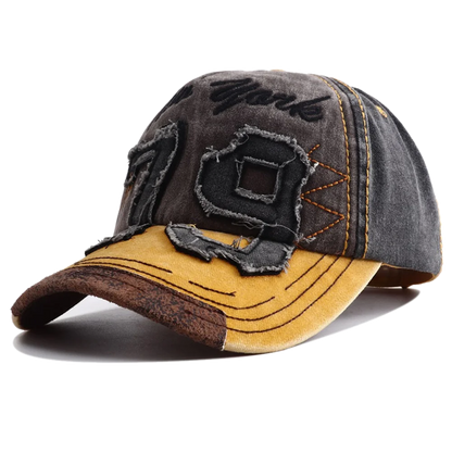 Unisex Washed Cotton Embroidered Letter Baseball Cap