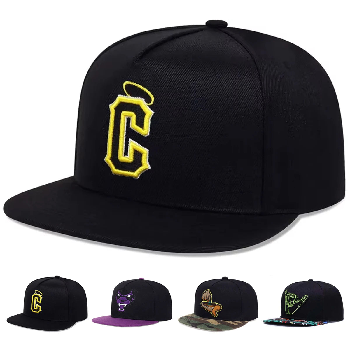 Unisex Angel Halo Embroidery Letter C Hip-hop Hats