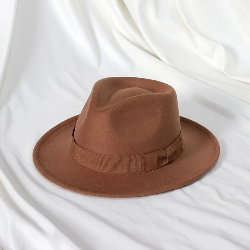 Elegant Bow Tie Wool Jazz Bucket Hat