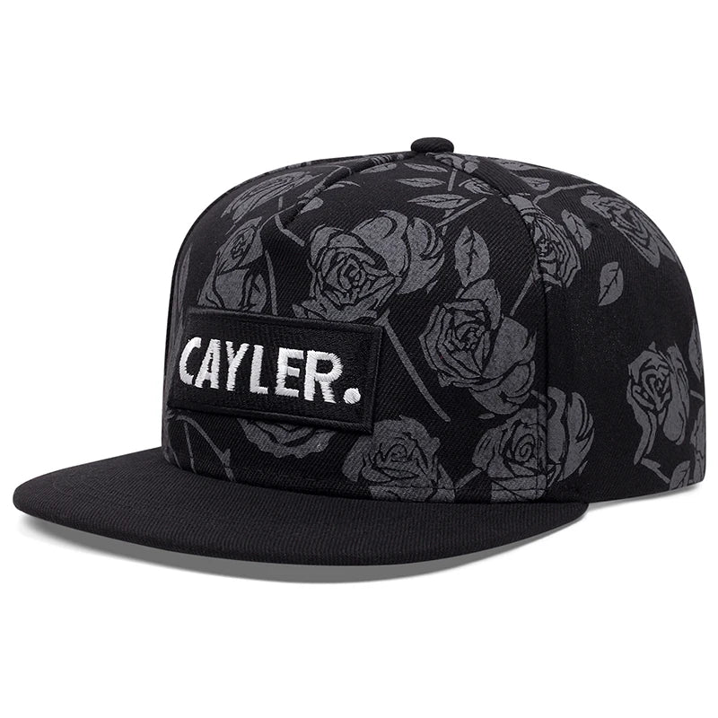 Unisex Cayler Leaf Rose Camouflage Flat Brim Hip Hop Baseball Cap