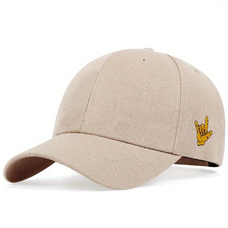 Unisex Side Finger Embroidery Baseball Caps