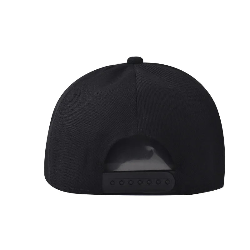 Unisex HH Letter Embroidery Flat Brim Hip Hop Cap