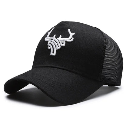 Unisex Animal Antlers Embroidery Baseball Net Caps