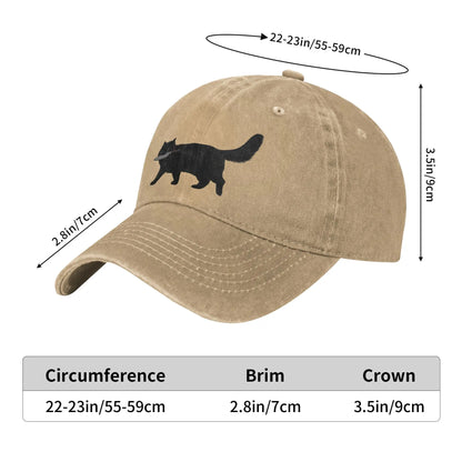 Washed Knife Cat Printed Summer Trucker Baseball Cap