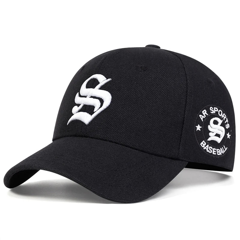 Unisex Gothic S Letter Embroidery Side AR SPORT Baseball Caps