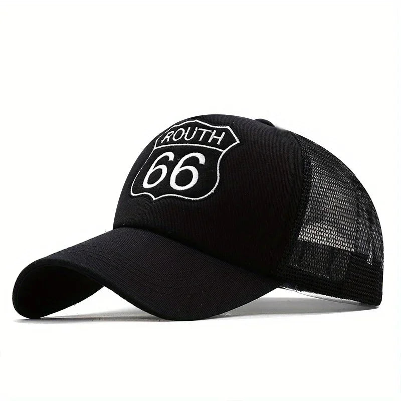 Route 66 Letter Embroidery Unisex Baseball Cap