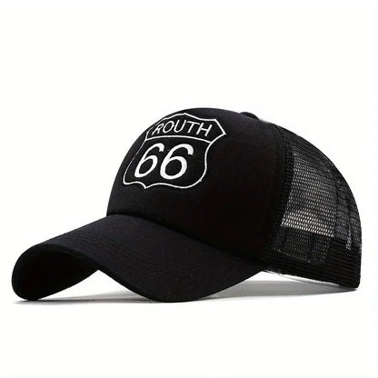 Route 66 Letter Embroidery Unisex Baseball Cap