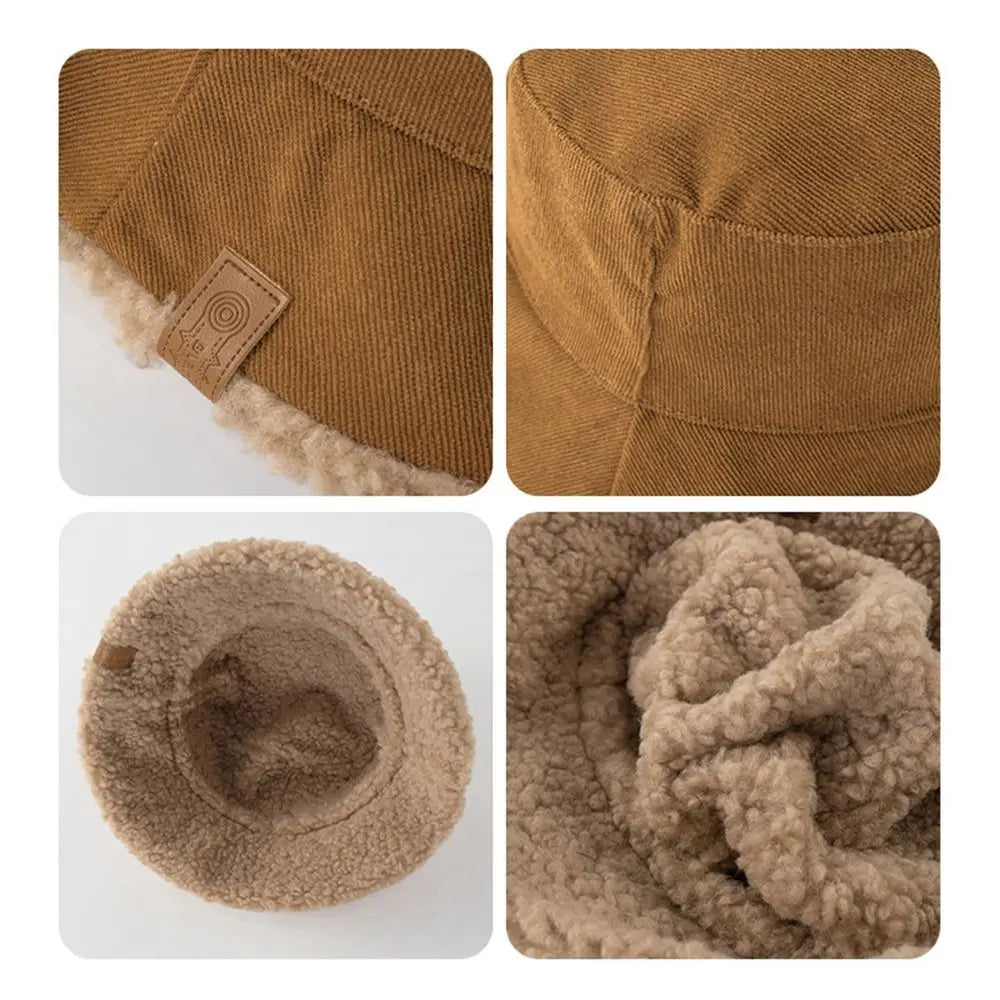 Japanese Style Corduroy Winter Bucket Hat