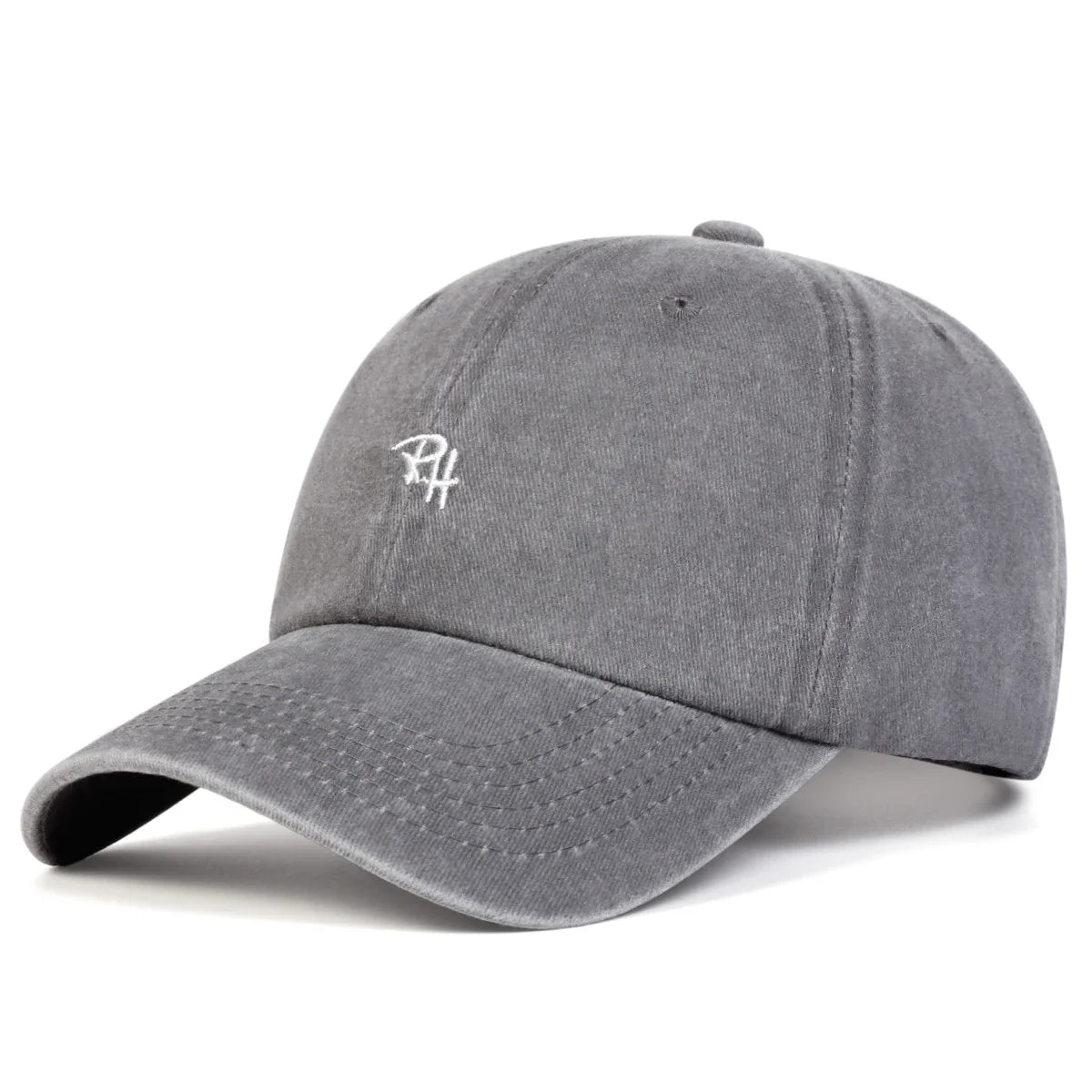 Unisex RH Letter Embroidery Wash Baseball Caps