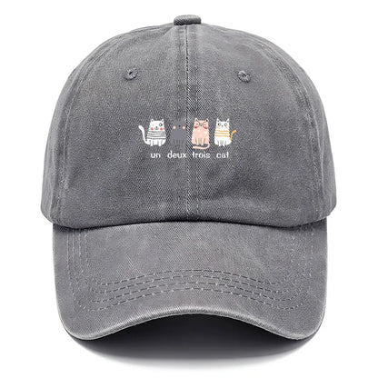 Kittens Vintage Washed Cotton Cute Streetwear Baseball Cap