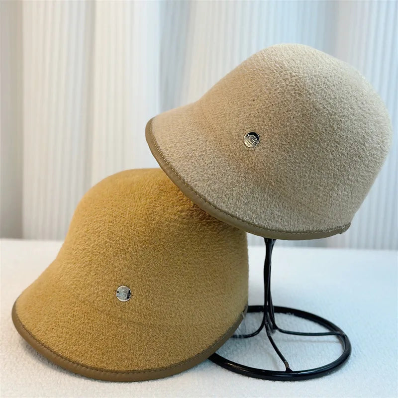 Retro Imitation Mink Hair Bucket Hat