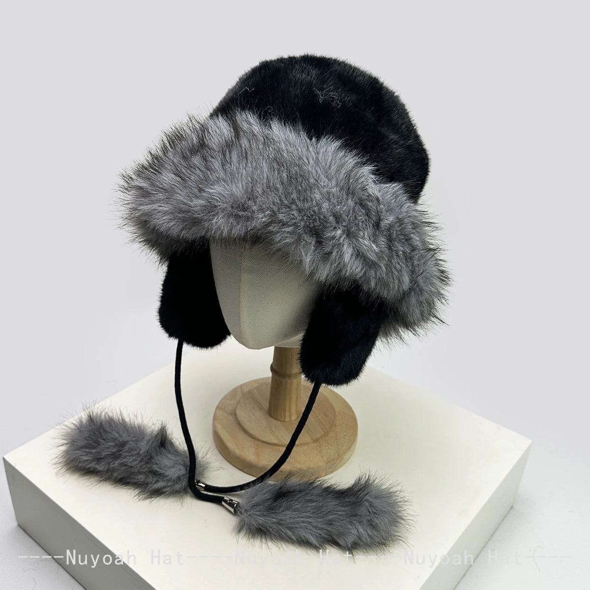 Leopard Print Plush Winter Bucket Hat