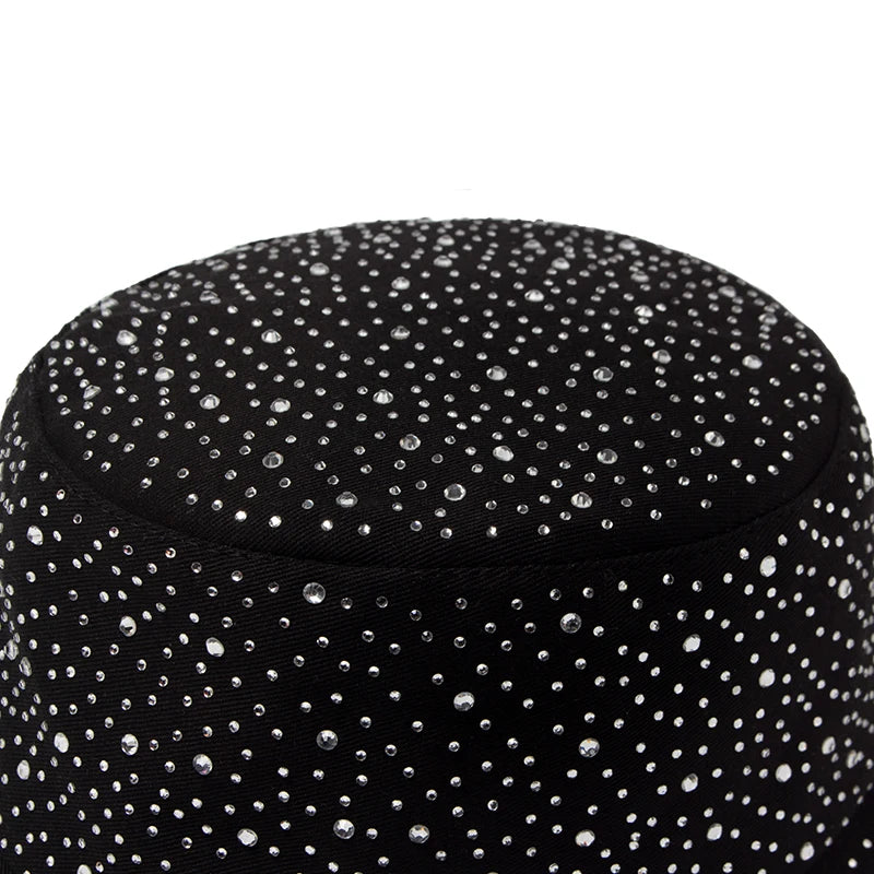 Y2K Rhinestone Cotton Bucket Hat