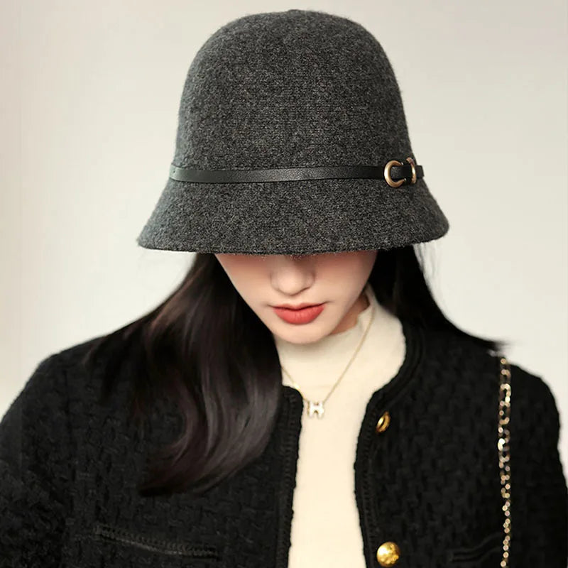Thick Wool Plush Winter Bucket Hat