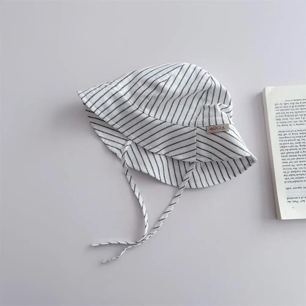 Kids Striped Cotton Fisherman Cap