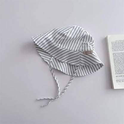 Kids Striped Cotton Fisherman Cap