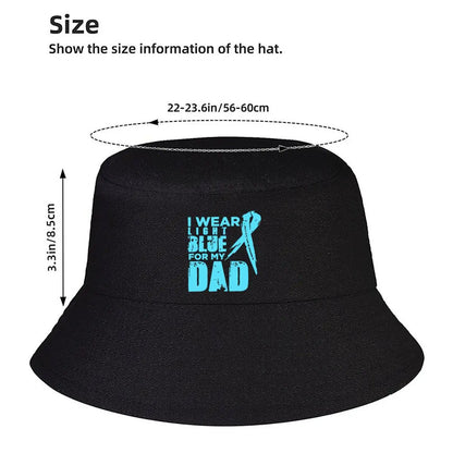 Light Blue Ribbon Support For Dad Bucket Hat