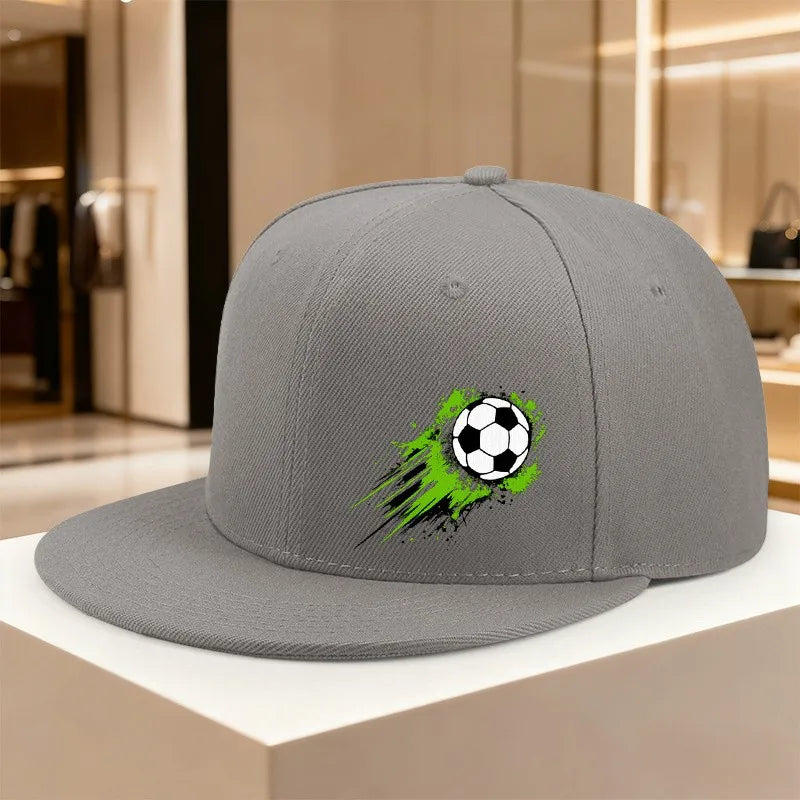 Soccer Ball Graphic Sporty Casual Snapback Cap