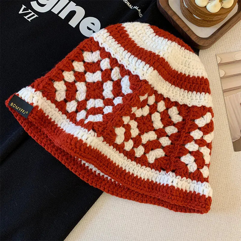 Korean Oversized Thermal Knit Winter Bucket Hat