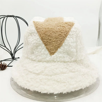 Appa Lamb Wool Winter Faux Fur Printed Bucket Hat