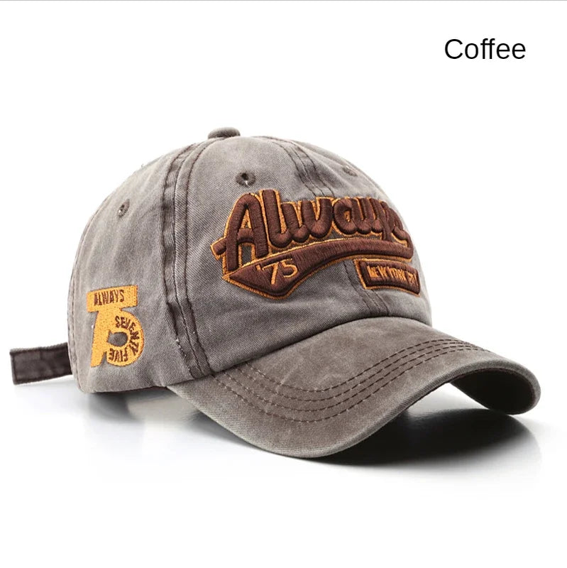 Unisex Vintage Washed “ALWAYS” Embroidered Baseball Cap