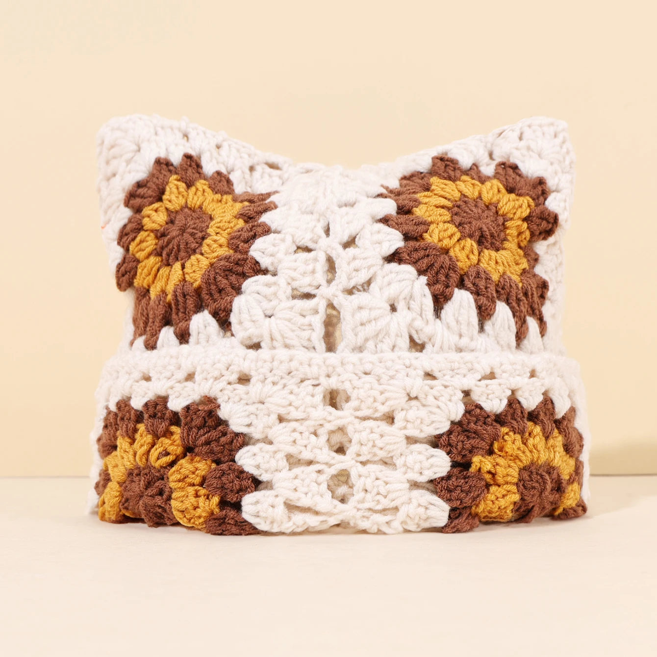 Cute Cat Ear Crochet Bucket Hat