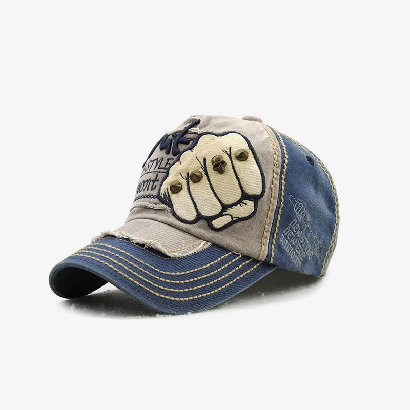 Rivet Letter Embroidered Hip Hop Baseball Cap