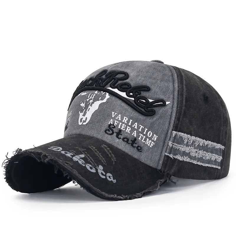 Vintage Distressed Washed Embroidered Baseball Cap