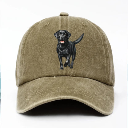 Black Labrador Print Adjustable Baseball Cap