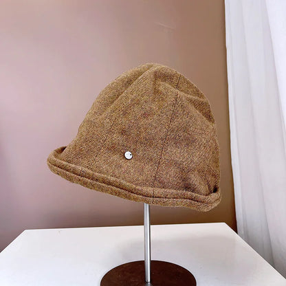 Japanese Retro Wool Crimped Bucket Hat