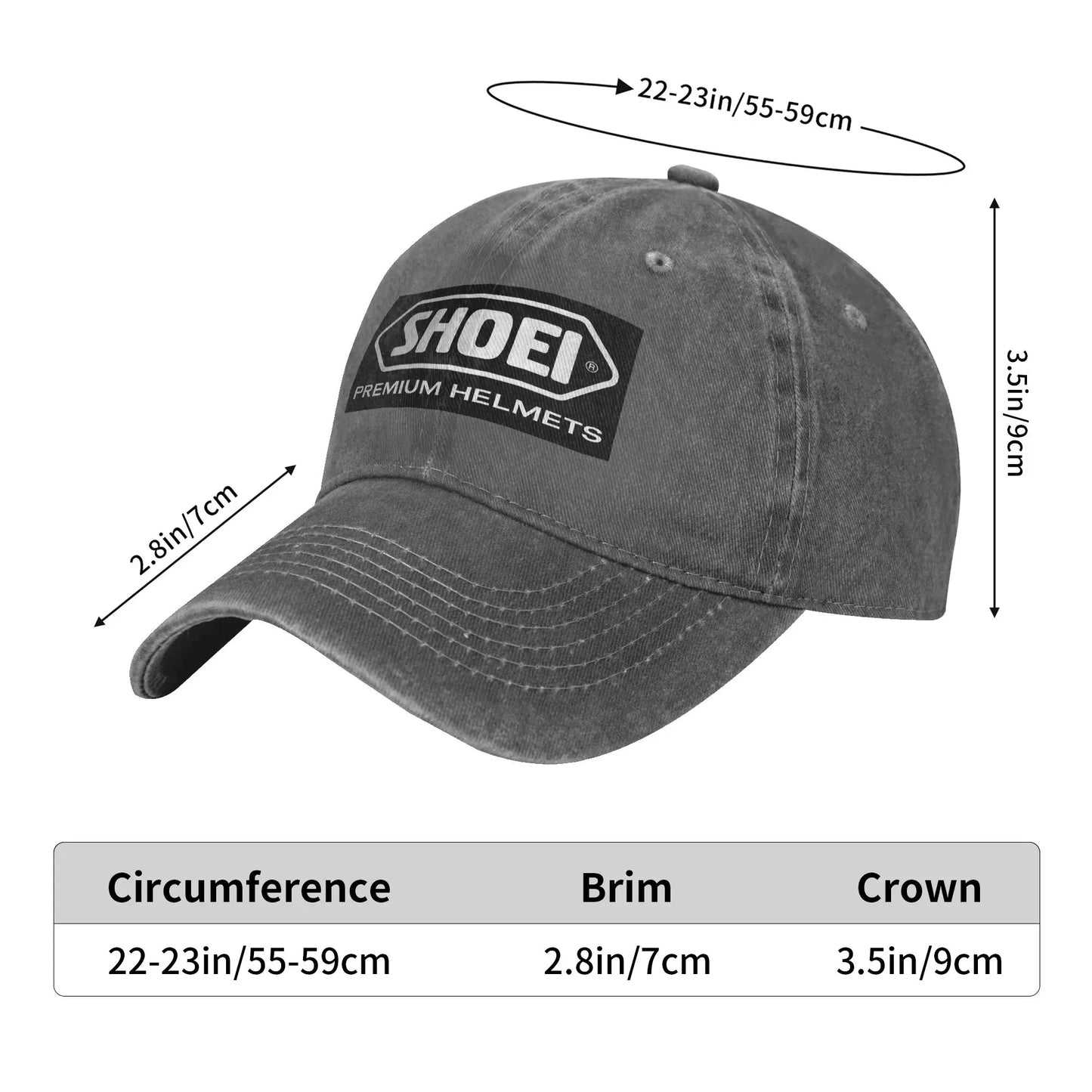 Shoei Motorcycle Helmets Washed Denim Baseball Cap