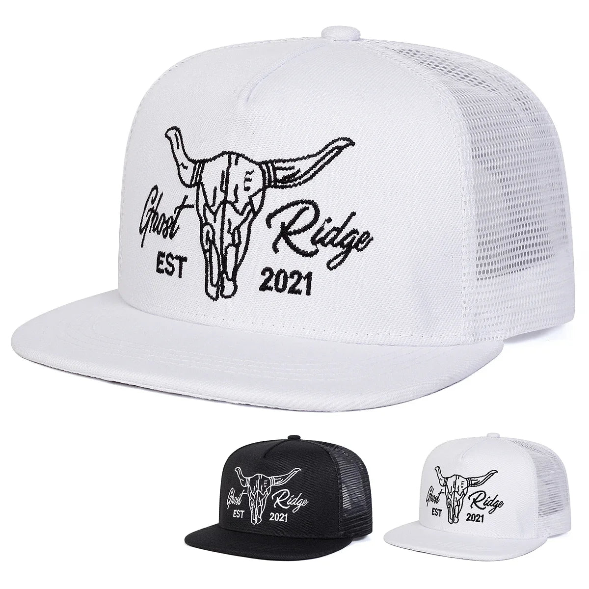 Ox Head Letter Embroidery Outdoor Snapback Cap