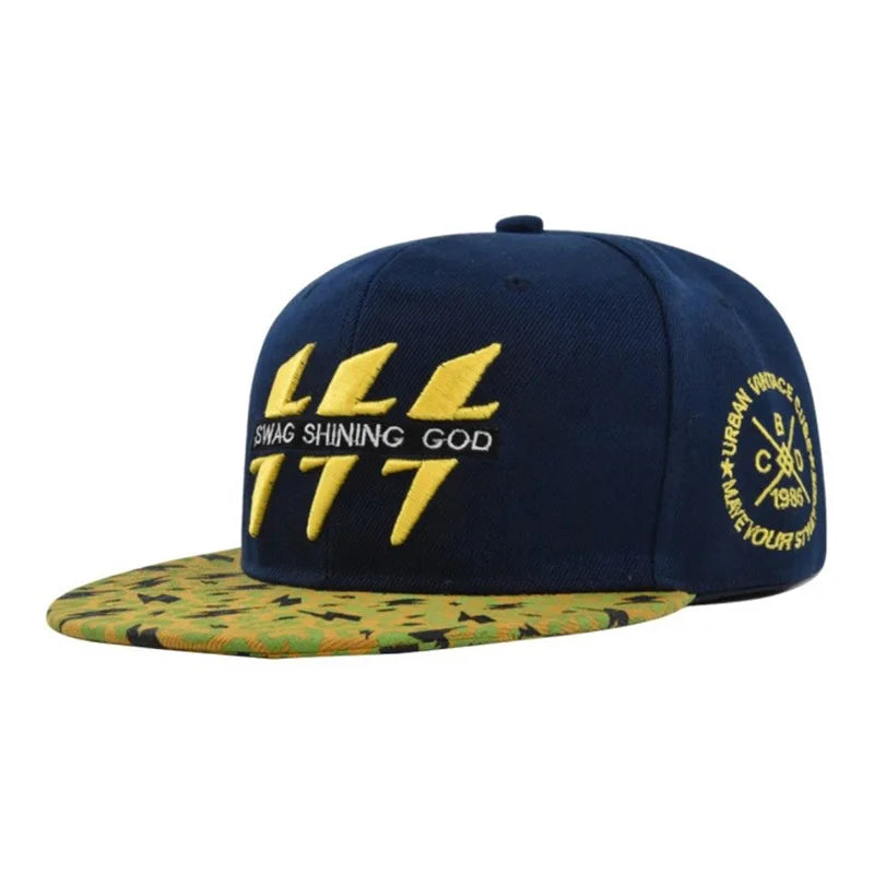 Lightning 3D Embroidered Hip Hop Snapback Cap