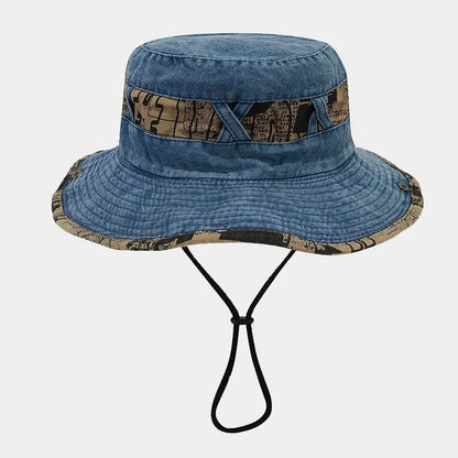 Cotton Letter Embroidery Bucket Hat