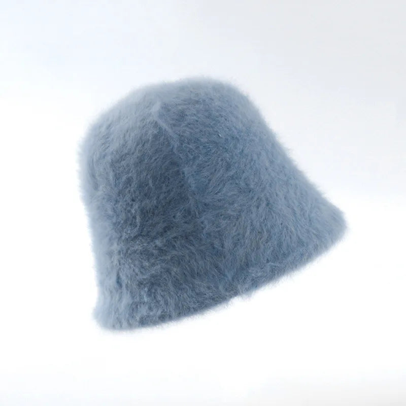 Rabbit Fur Winter Bucket Hat